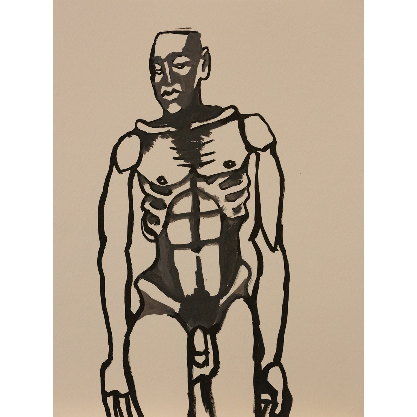 Male Figure in Ink 001 - 9x12